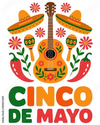 Cinco de Mayo Mexican culture decoration card