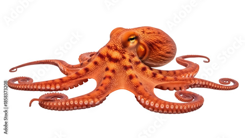 Cuadro en lienzo Isolated Octopus in Orange Hue an Interesting Sea Creature Marine Life From Paci