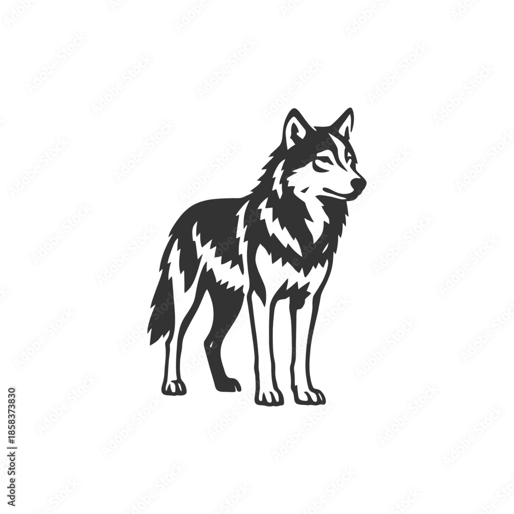 Fototapeta premium Wolf Vector Polar Shard Symbol