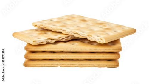 Konstfotografi Isolated, stack of square salted crackers, crunchy snack, food photography, diet