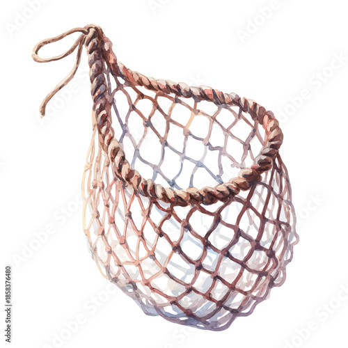 Stylized watercolor Net vector, modern artistic illustration with high-quality details on a pure white background.