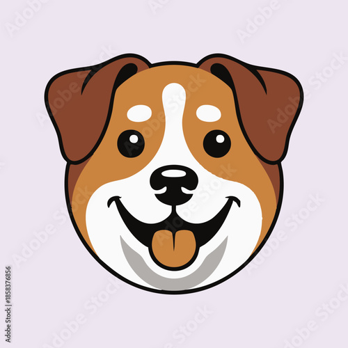 Happy Cartoon Dog with Smiling Face and Floppy Ears