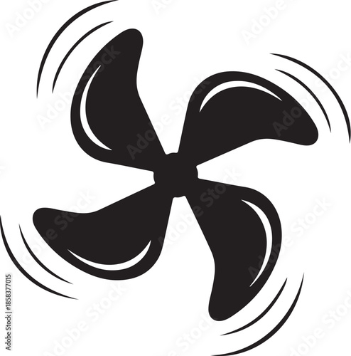 Spinning four blade fan icon