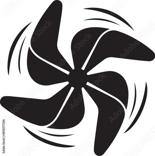 Spinning propeller fan icon design