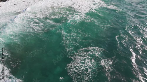 Healing Ocean Surface and Waves Aerial Drone Footage