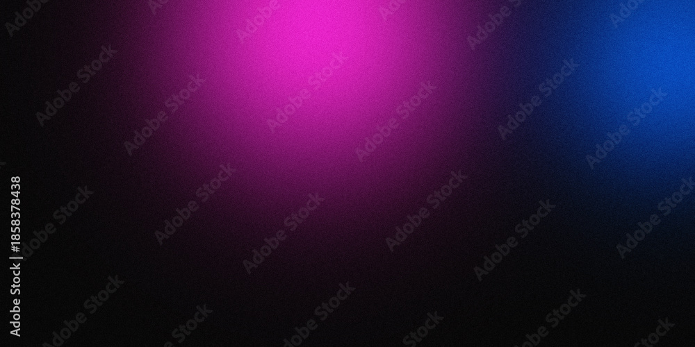 Obraz premium Abstract gradient background with blue and purple glowing light on dark grainy texture.