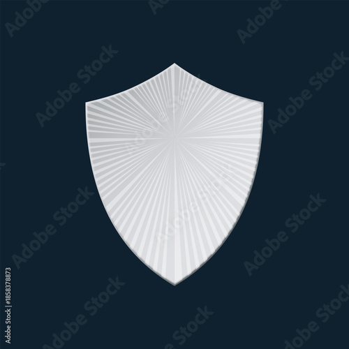 White Shield with Radial Pa...