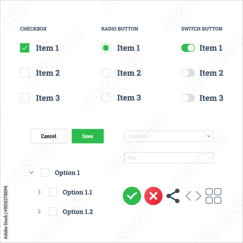 UI Elements: Checkboxes, Radio Buttons, Switches
