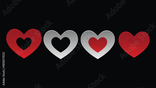 Four hearts in a row