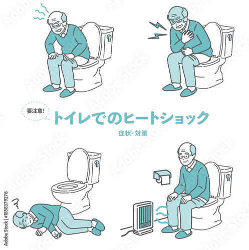 トイレのヒートショック・いきみと血圧変動のリスク・対策セット（高齢男性）