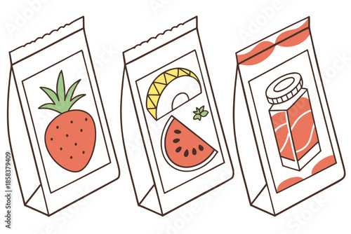 Clean Packaged Food Shapes  Vector Illustration  W (2) Vector Illustration