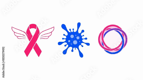 Illustration of awareness symbols for health and wellness