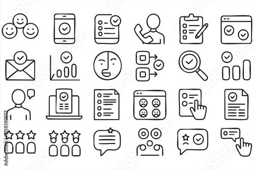 Feedback and Evaluation UI Icons for Surveys and Usability Testing
