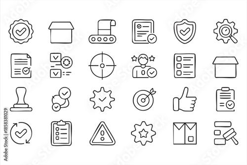 Compliance and Quality Control UI Icons for Audit and Review Dashboards