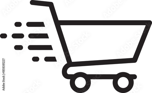 Shopping cart icon moving fast