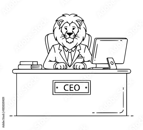 Lion working as CEO