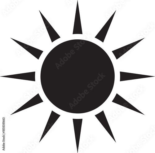 Simple sun symbol with black and white colors