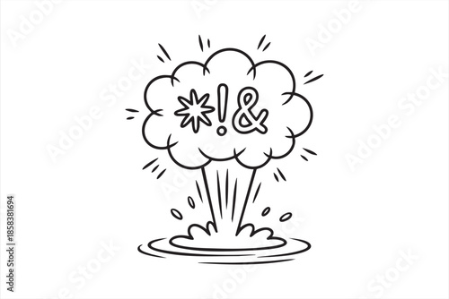 Profanity Outburst Explosion Symbol in Bold Hand Drawn Style