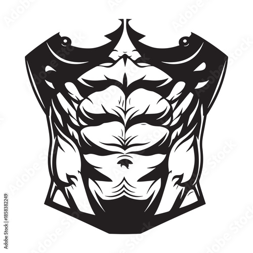 Muscular torso graphic illustration