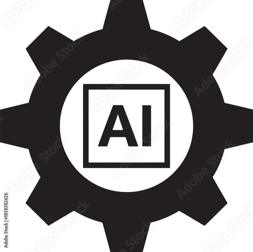 Artificial intelligence gear icon