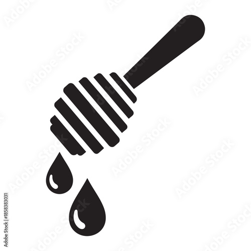 Honey dripping from a honey dipper