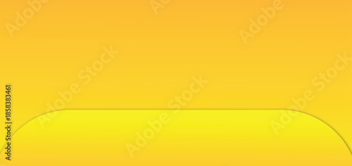 Vibrant sunny yellow background featuring a clean, modern curved geometric design. This minimalist cheerful backdrop is perfect for creative product marketing, energetic social media ads.