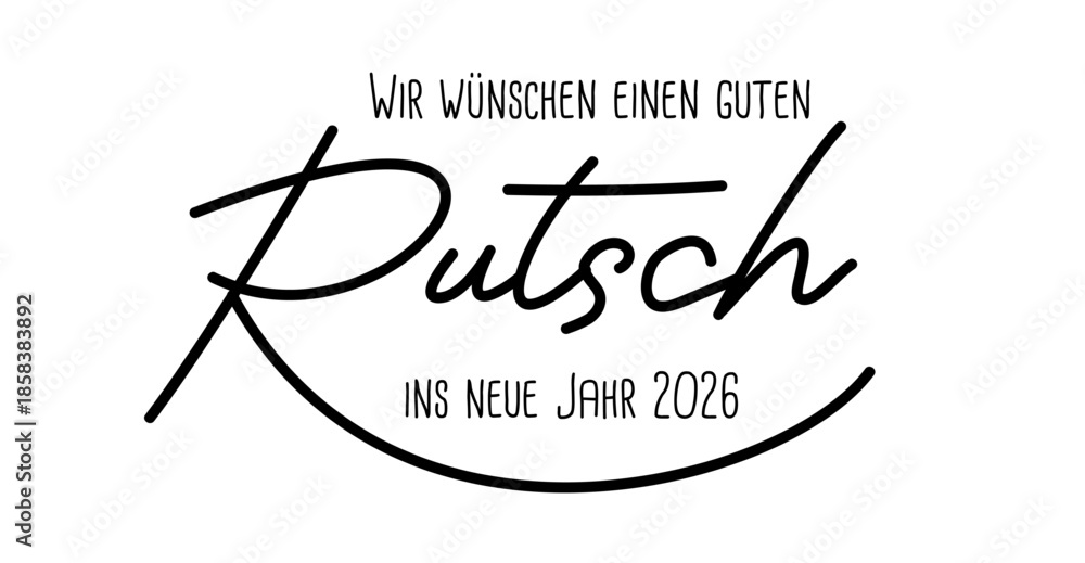 Φωτογραφία Wir wünschen einen guten Rutsch ins neue Jahr 2026 - deutscher Kartentext für Ne