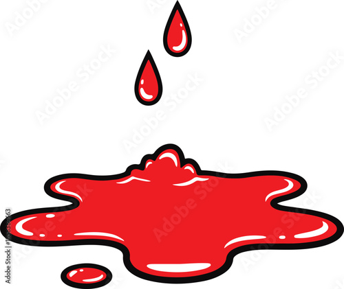 Red splatter with droplets horror Halloween