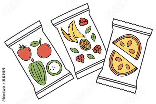 Clean Packaged Food Shapes  Vector Illustration  W (5) Vector Illustration