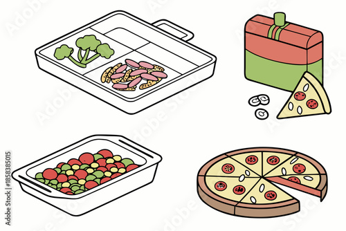 Frozen Food Preparation Concept  Clean Vector  Iso (5) Vector Illustration