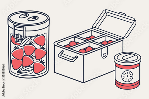 Food Preservation Concept Illustration  Minimal Ve (3) Vector Illustration