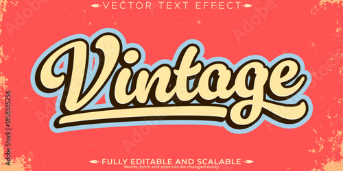 Retro sticker text effect, editable 70s and 80s text style