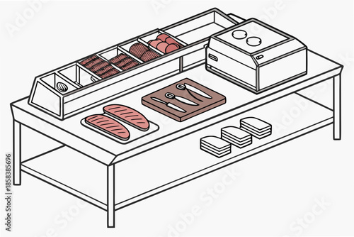 Raw Meat Food Prep Layout  Vector Illustration  Wh (9) Vector Illustration
