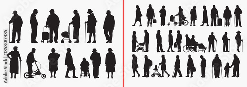 standing people silhouettes vector, men women clipart, human posture svg, lifestyle character illustration, people standing poses, black human silhouettes, urban life vector art, character design elem