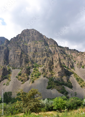 Scenic view of mountains under cloudy sky from Yeghegis village, Armenia