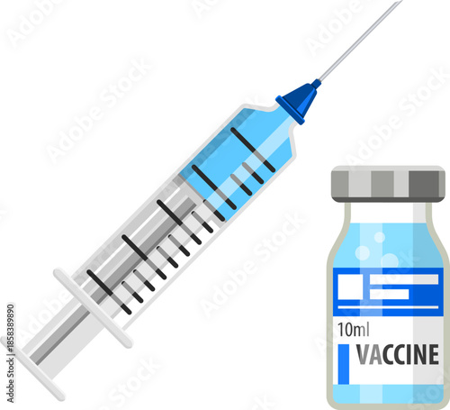 Vaccine and Syringe