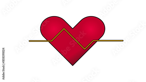 comic book style heartbeat sign