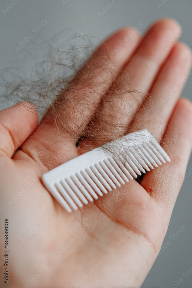Naklejka premium Hair loss acceptance and identity reconstruction .