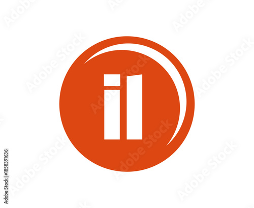 IL sport emblem or team logotype. Ball logo with a combination of Initial letter I and L for balls shop, sports company, training, club badge.