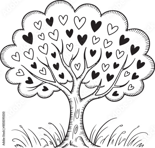 Tree with heart shaped leaves