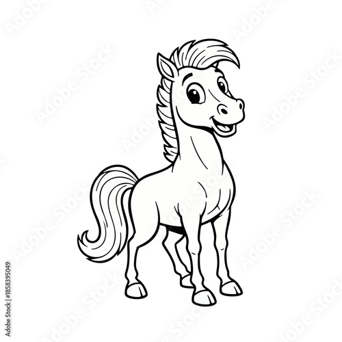 Cute cartoon horse illustration, perfect for children's books and design projects