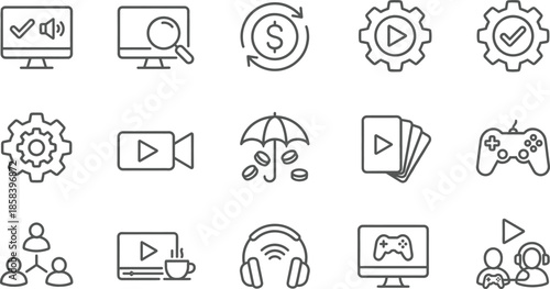 Finance icons, business symbols, economy vector set, money, investment, banking, data analysis, currency, growth, planning, wealth, strategy, infographic, financial tools, cash, interest rate