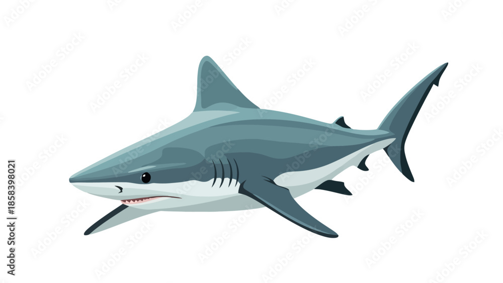 Fototapeta premium Vector illustration of a great white shark in eps format fgh.eps