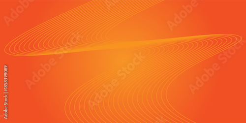 Vector abstract background with dynamic orange waves, lines and particles. vector