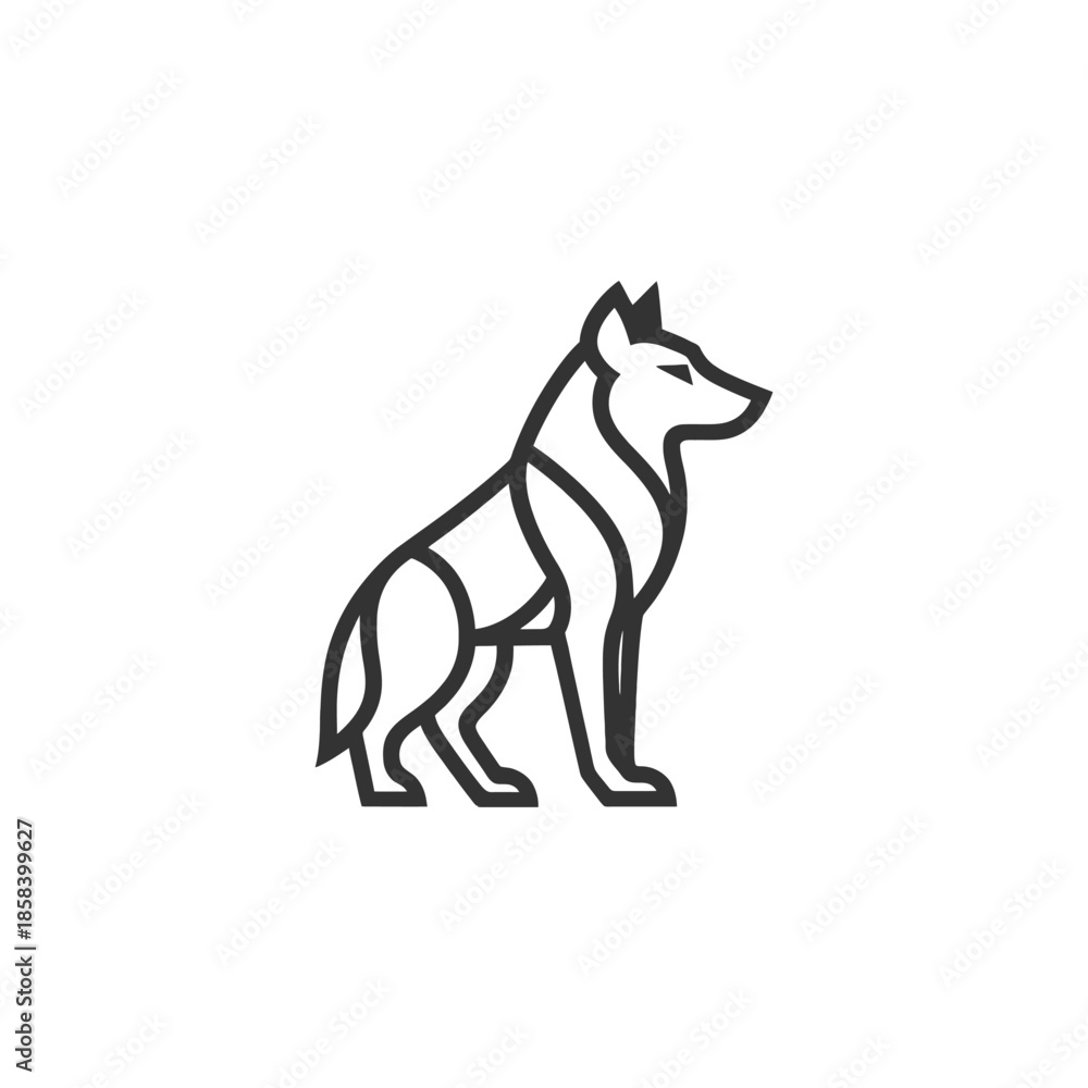 Fototapeta premium Alpine Wolf Vector Template