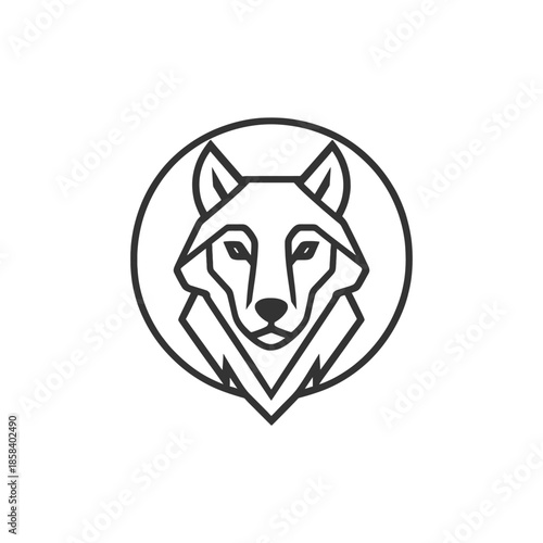 Wolf Vector Twin Outline