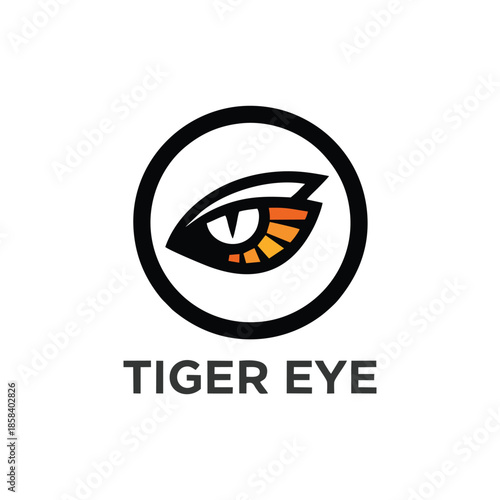Minimalist Tiger Eye Logo in Circular Frame Icon
