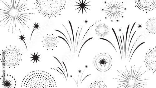 Celebratory Fireworks Display Illustration for Festive Occasions