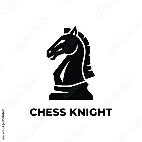 Minimalist Chess Knight Logo Design Strategy Icon
