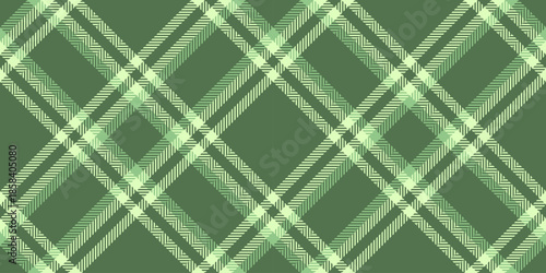 Shop texture background vector, trim check tartan seamless. Covering fabric pattern textile plaid in green and light colors.